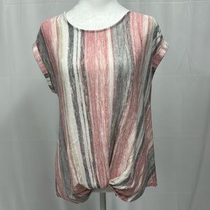 W5 Soft Stripe Cap Sleeve Top ~ Size L